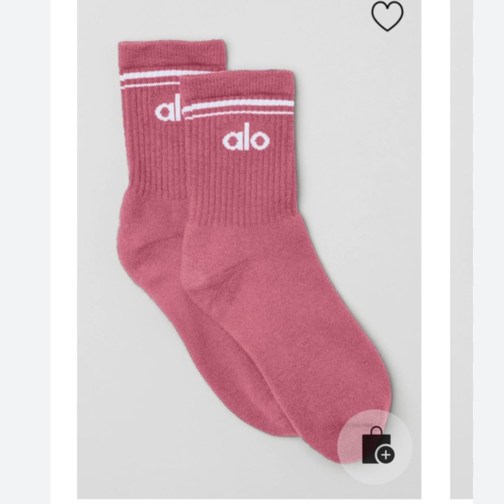 Alo Yoga Unisex Half Crew Throwback Socks, Small (5M-7M), Mars Clay/White